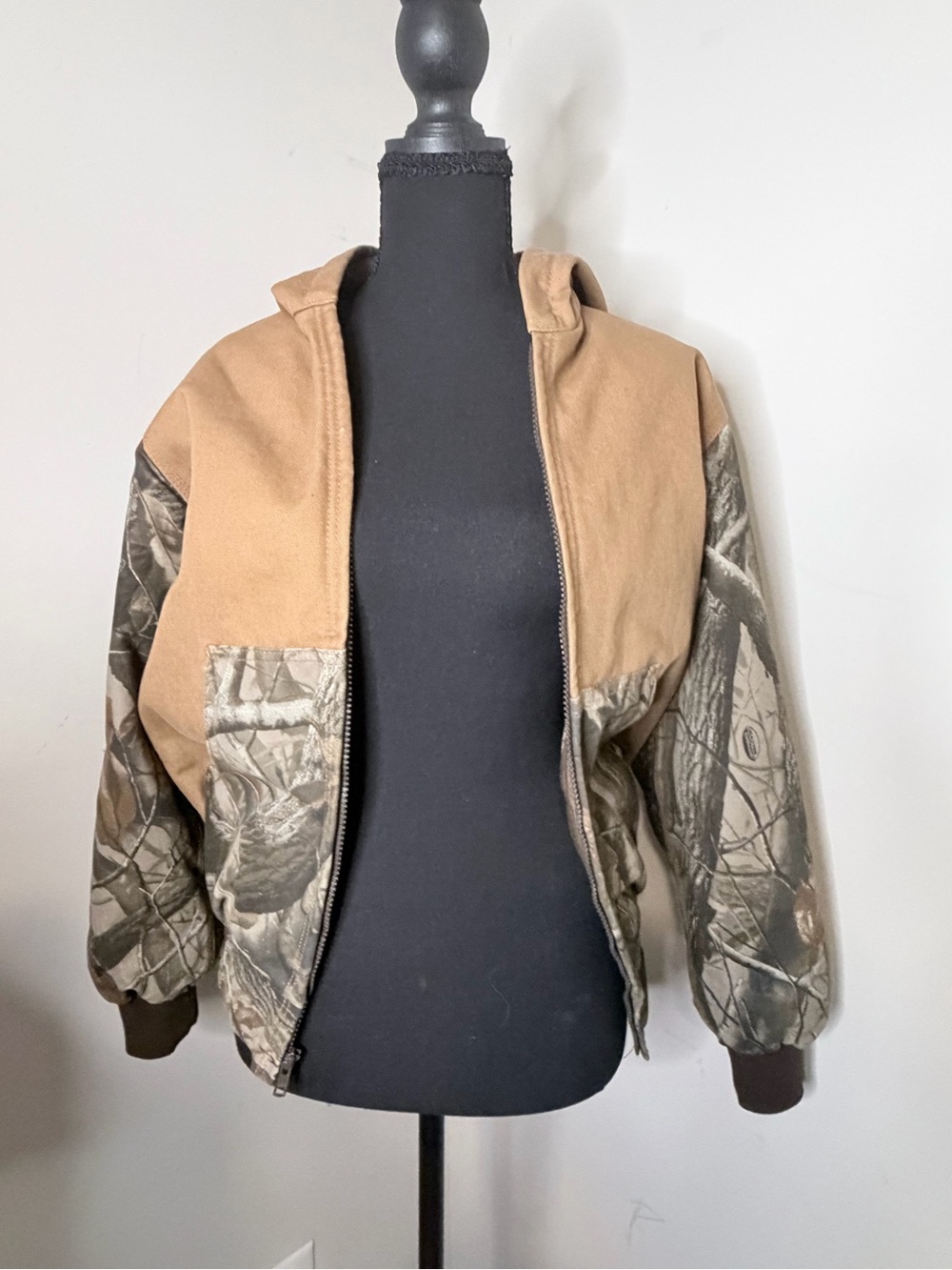 Redhead Boys Size Medium Hooded Camo Brown Canvas Insulated Jacket
